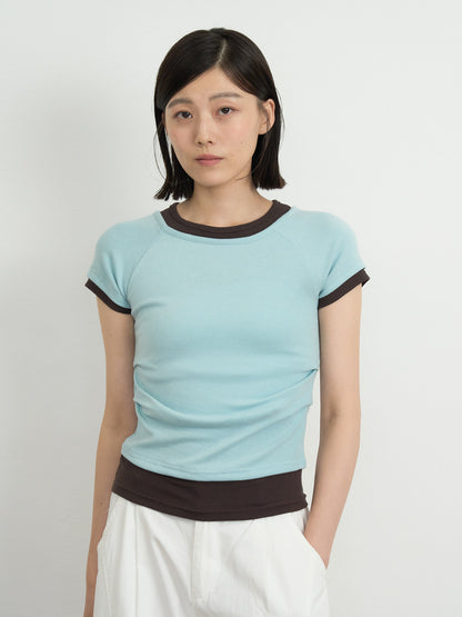 cropped layered top