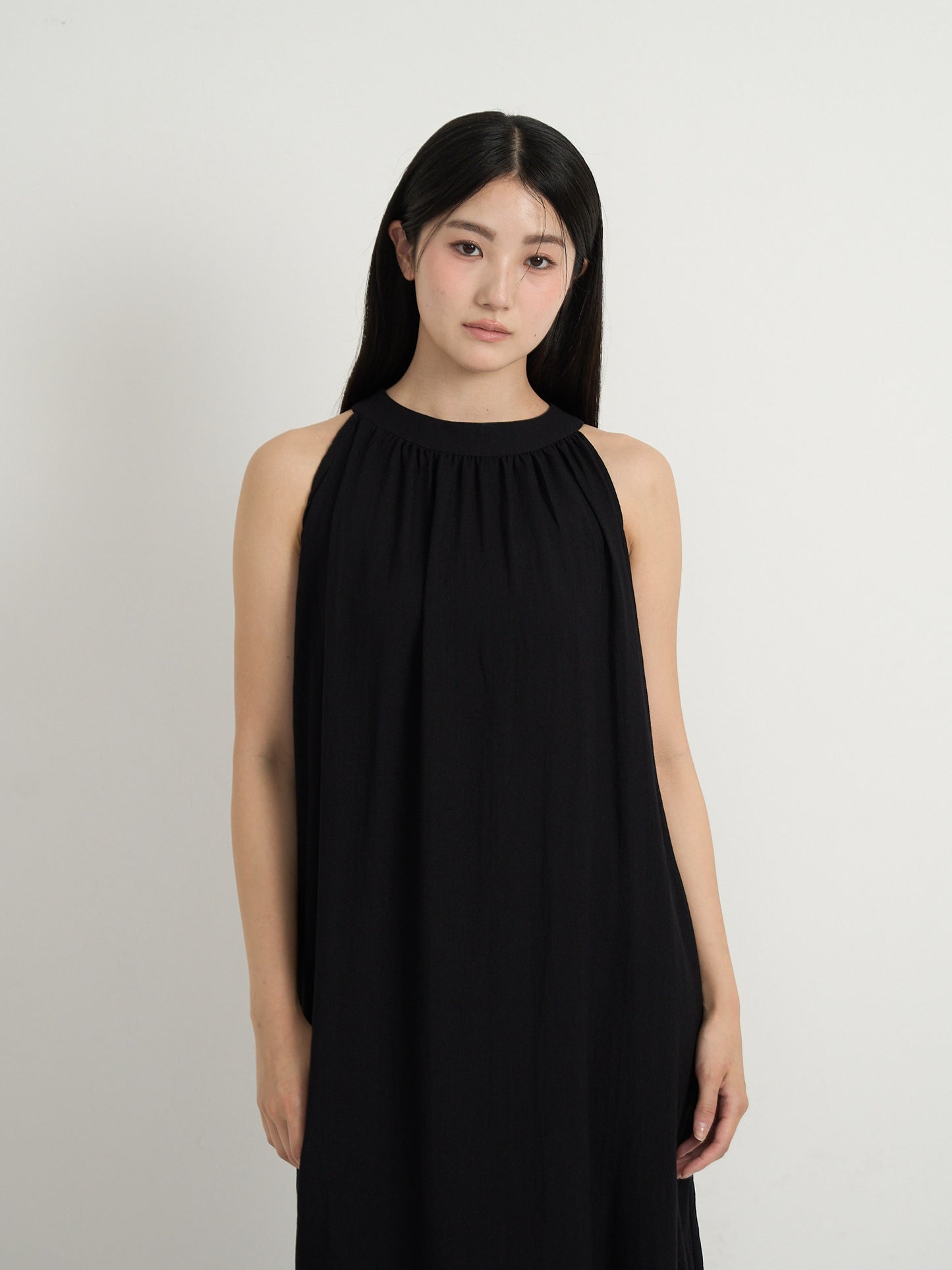 back open halter neck dress
