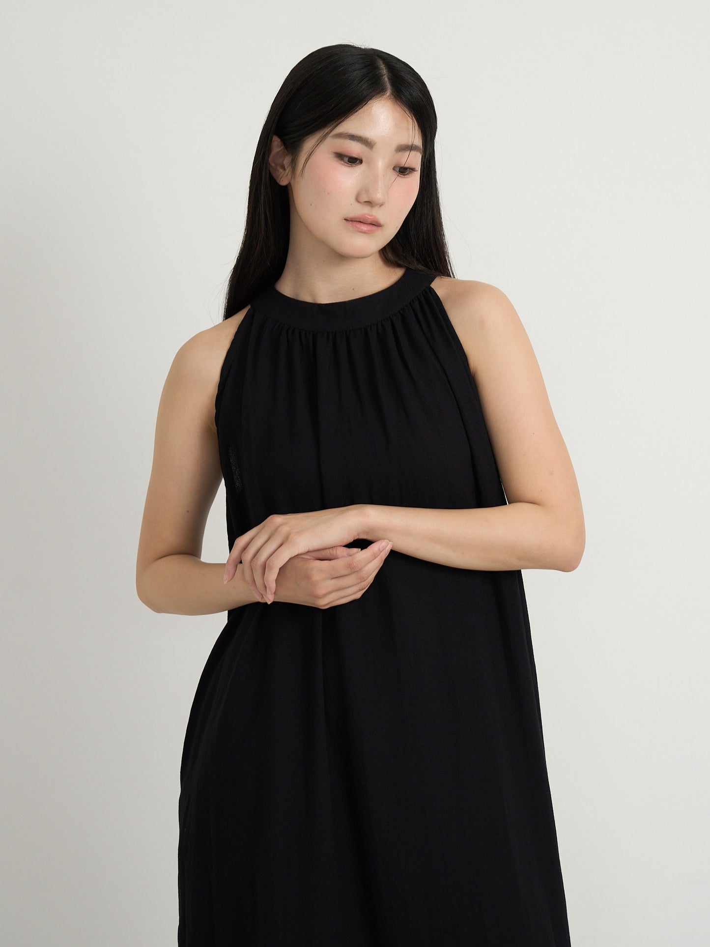 back open halter neck dress