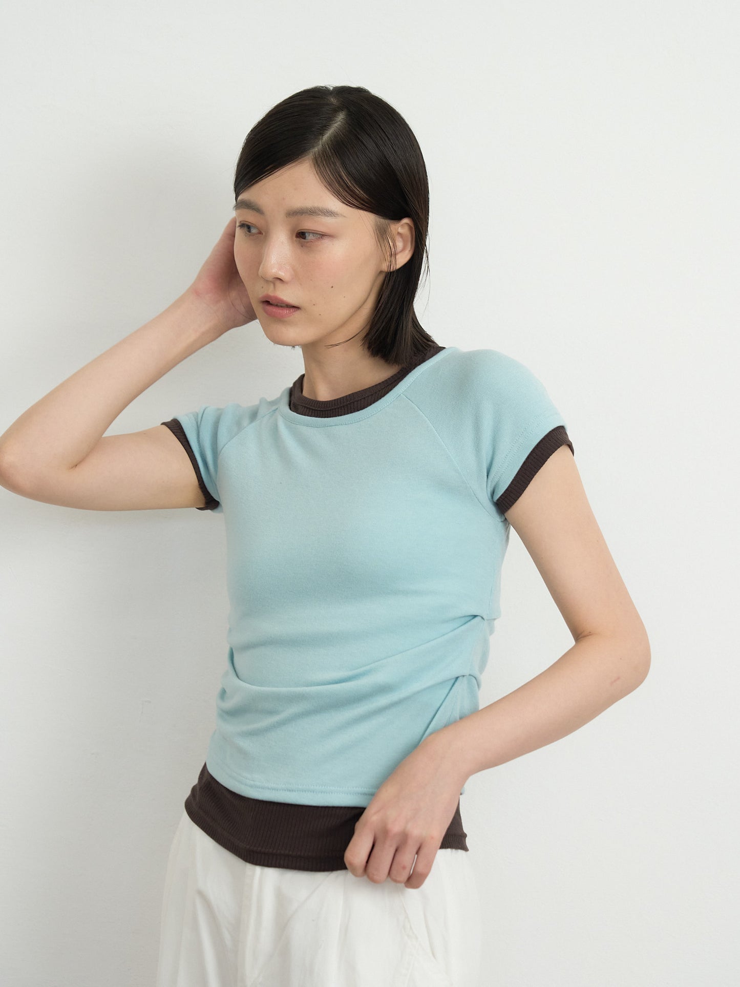 cropped layered top