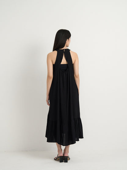 back open halter neck dress