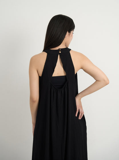 back open halter neck dress