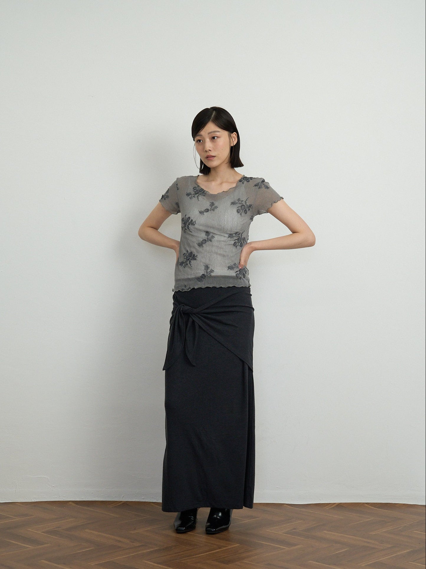 flower sheer tops