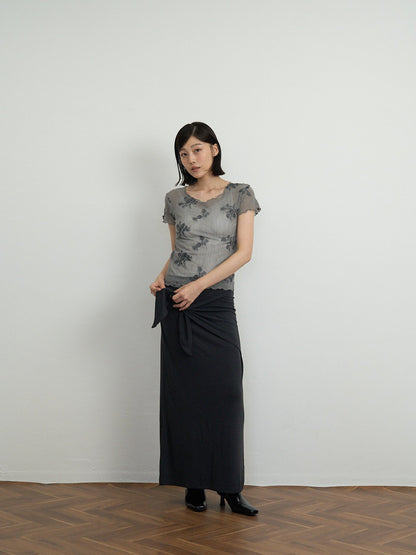 flower sheer tops