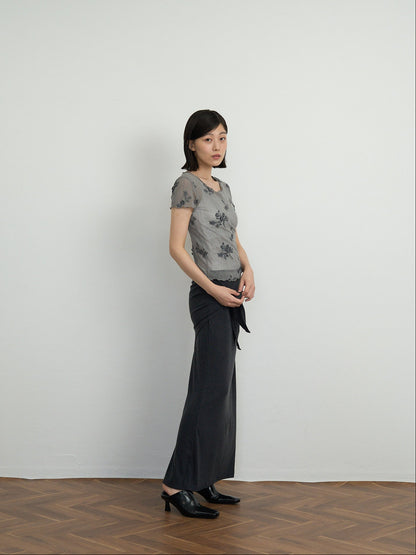 flower sheer tops