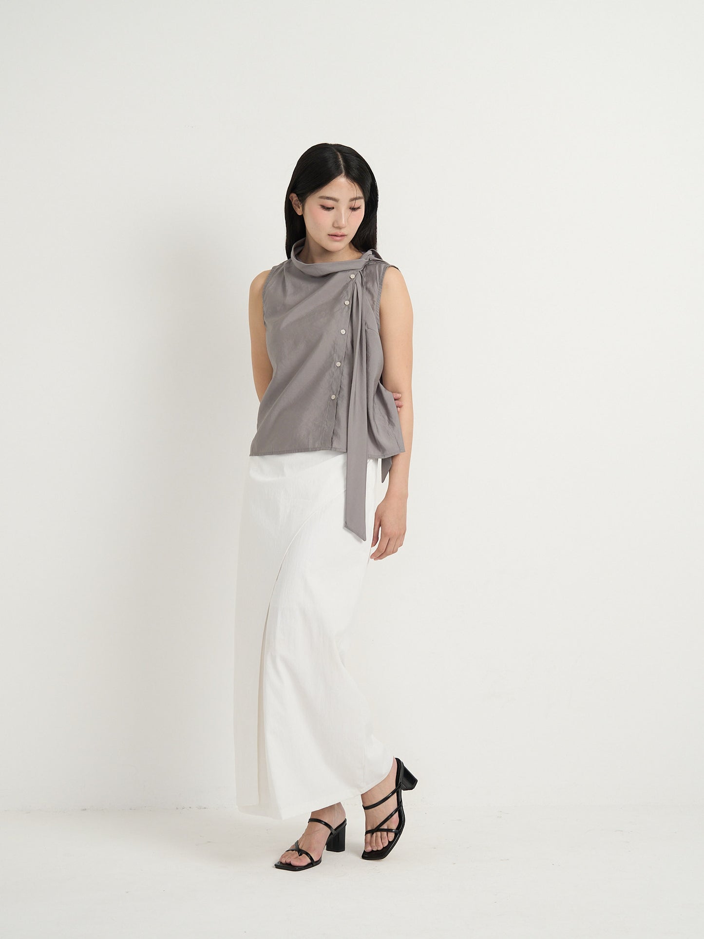 tie button blouse