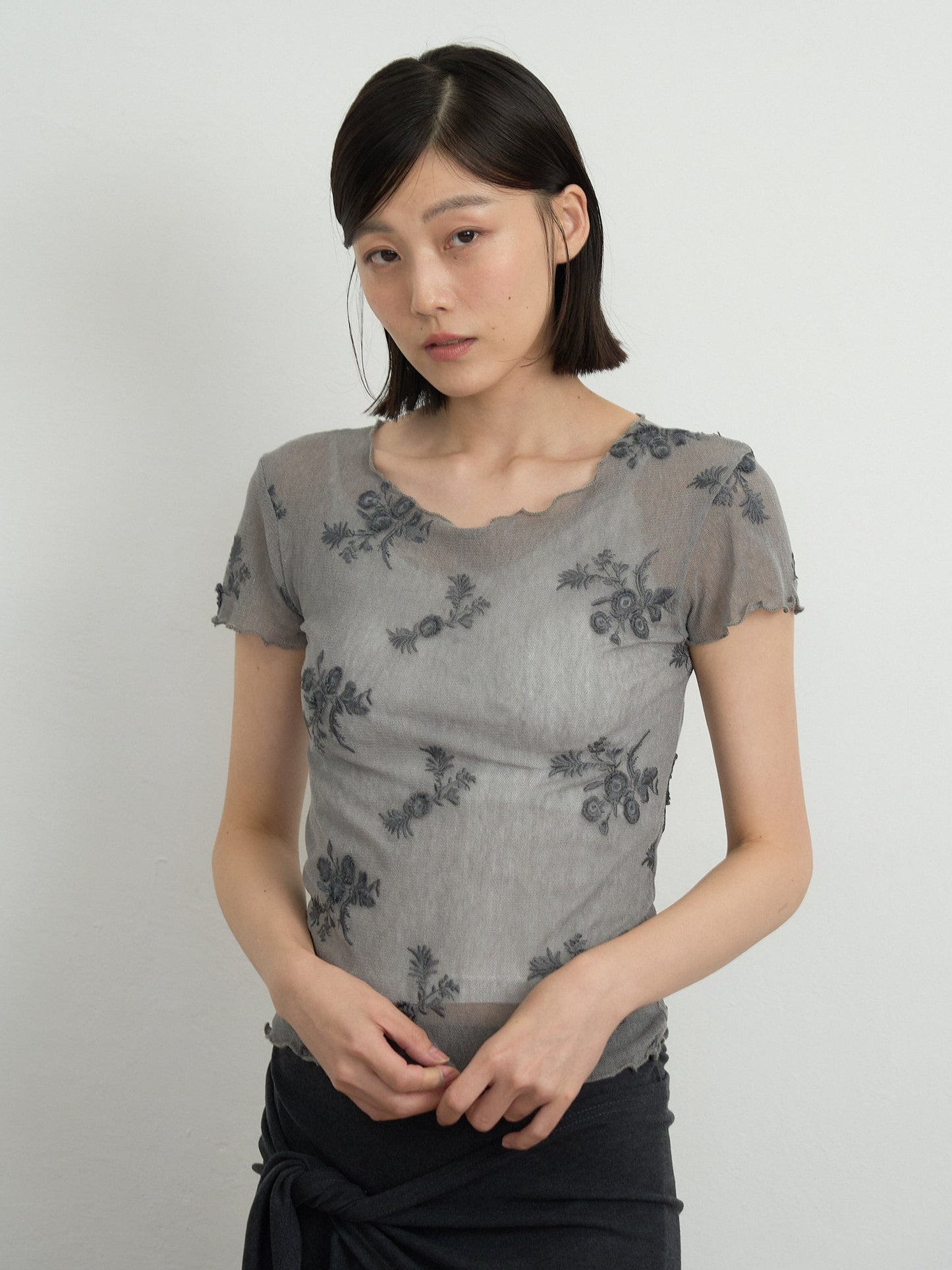flower sheer tops