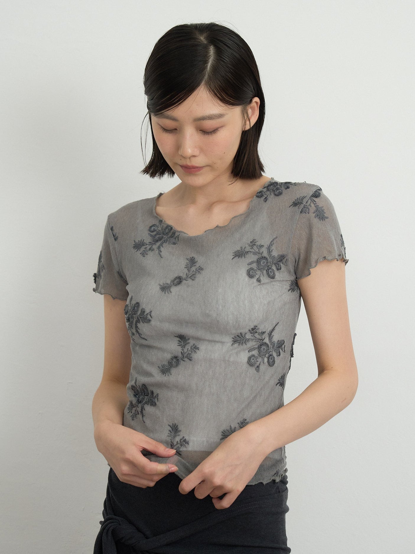 flower sheer tops