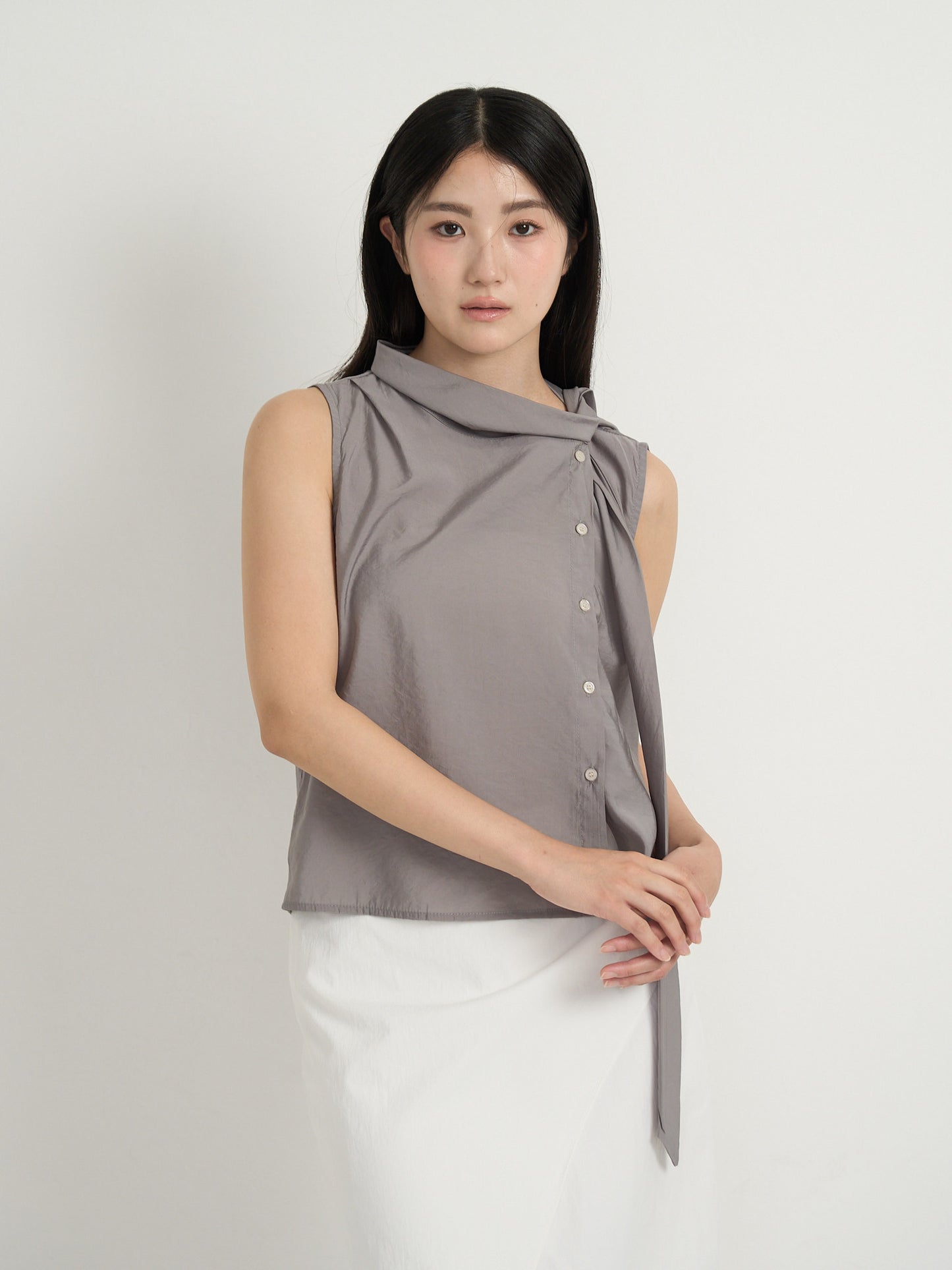 tie button blouse