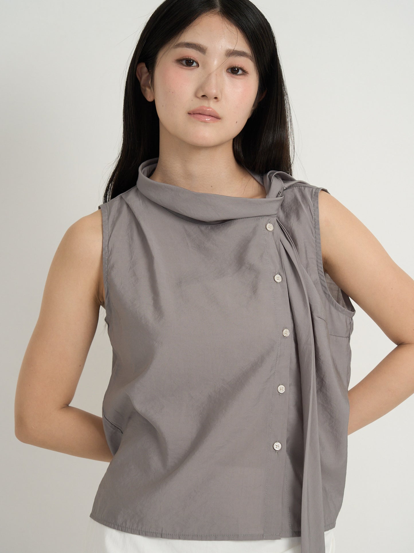 tie button blouse