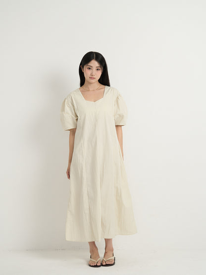 square neck puff dress