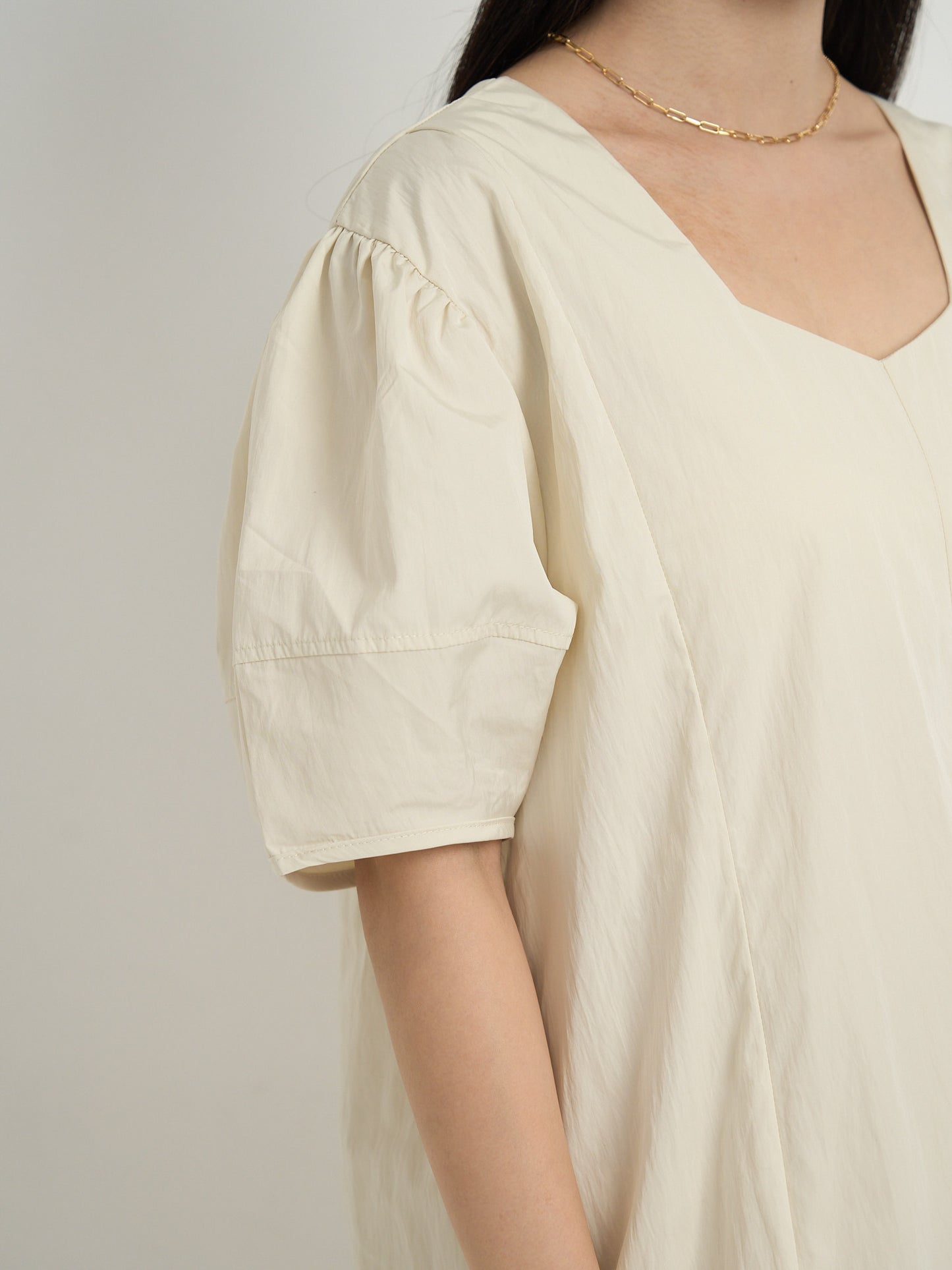 square neck puff dress
