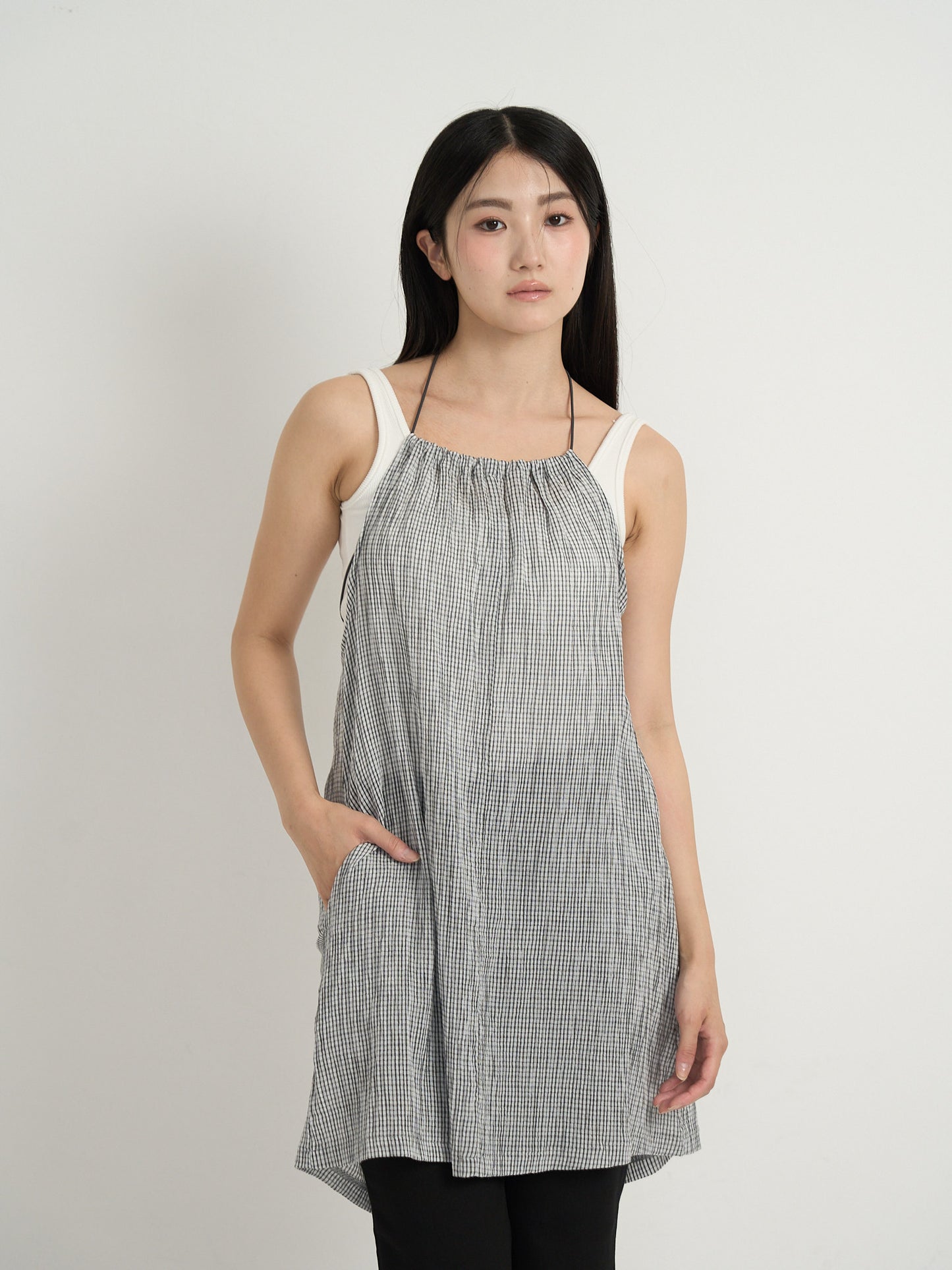 gingham mini one-piece