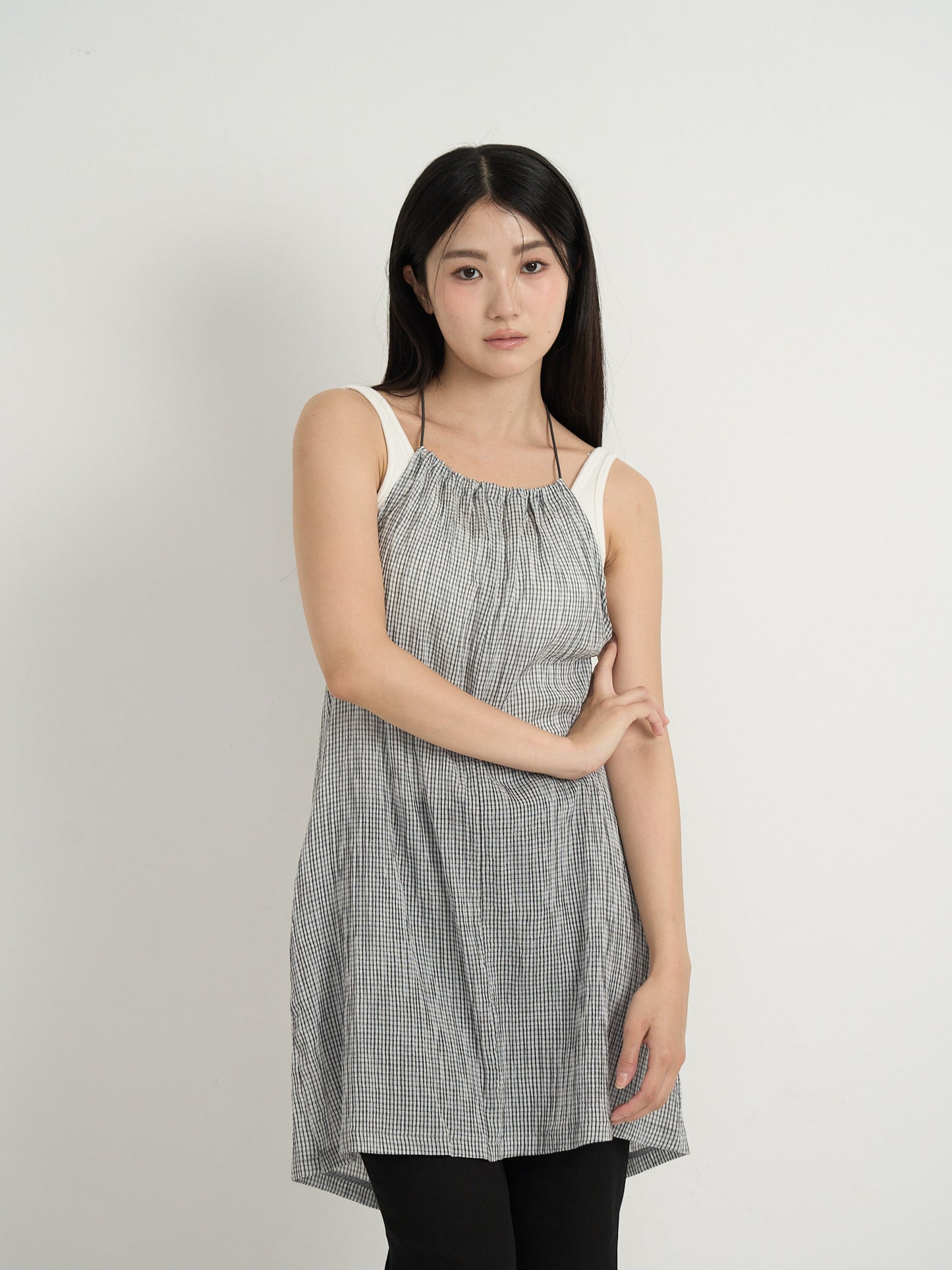 gingham mini one-piece