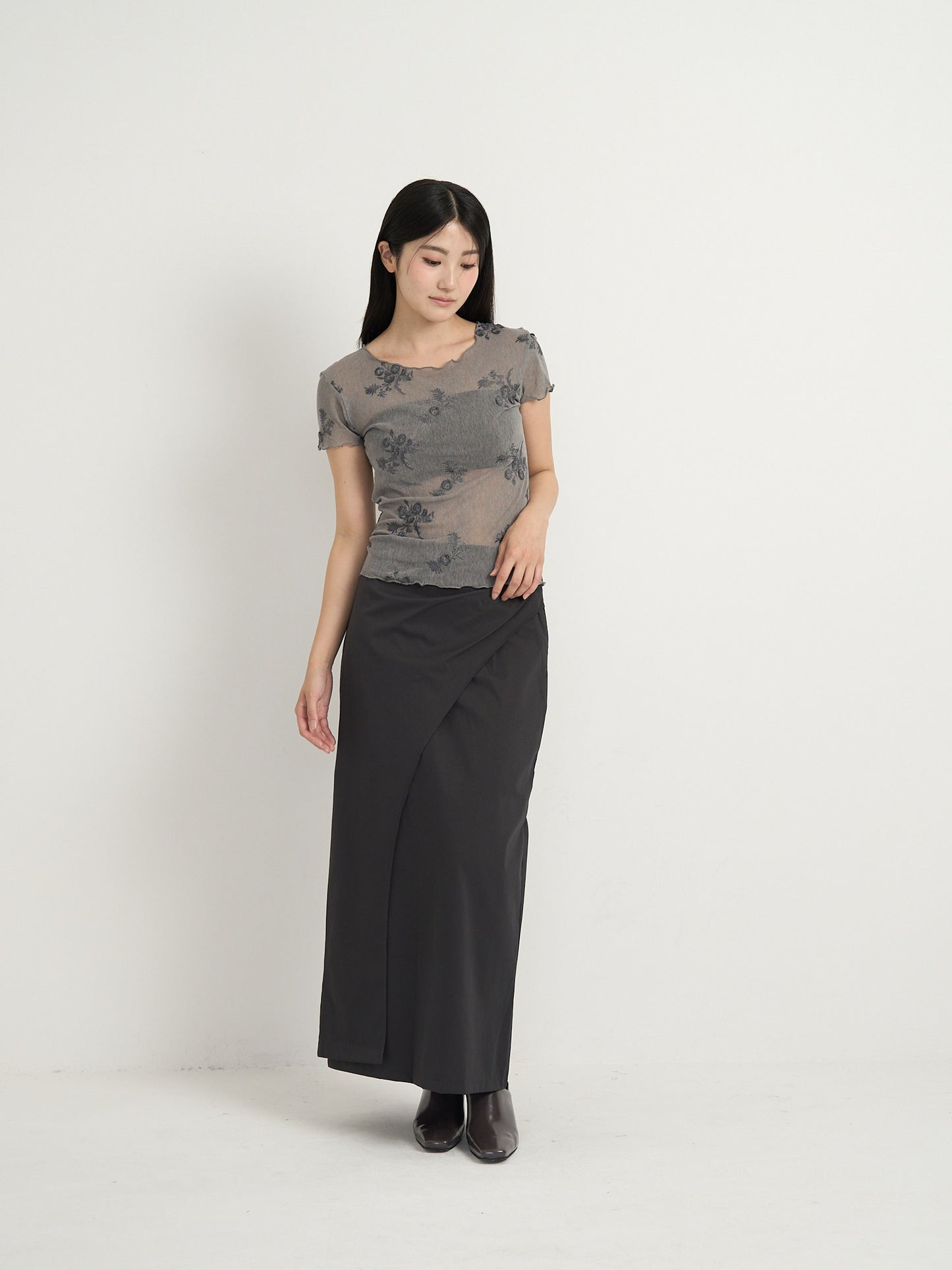 flower sheer tops