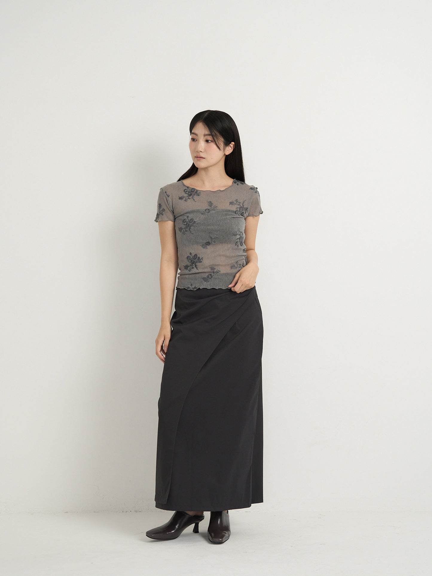 flower sheer tops