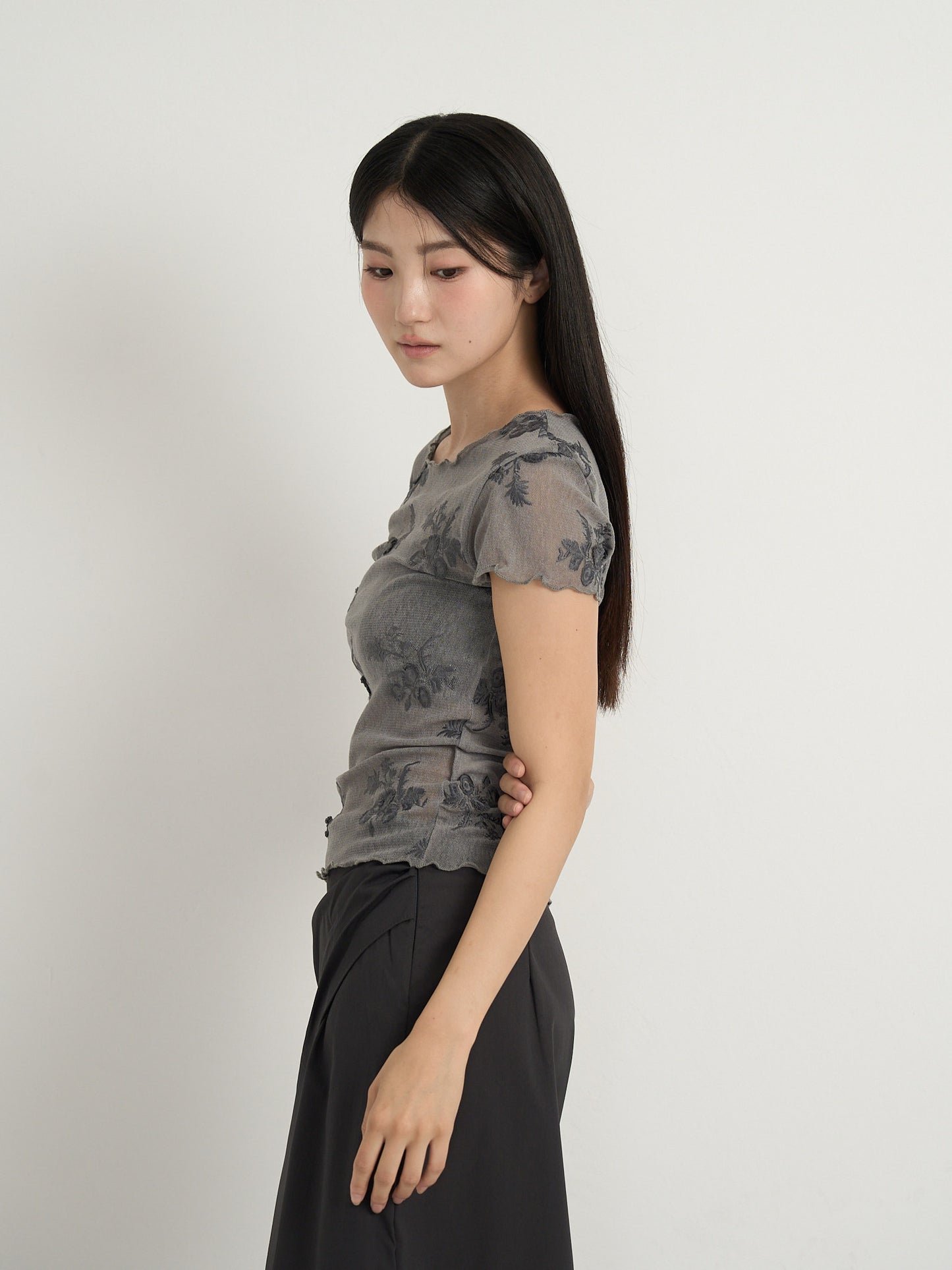 flower sheer tops