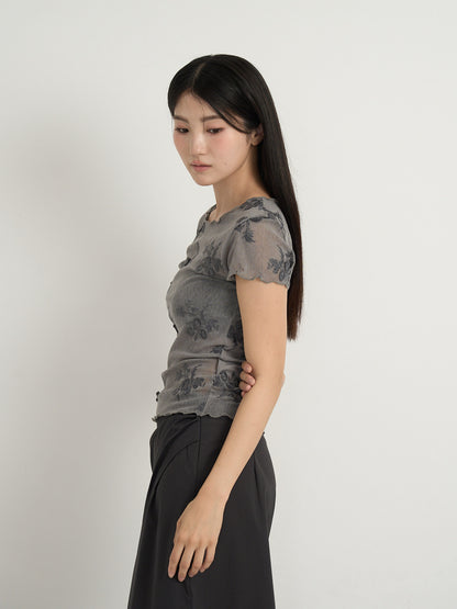 flower sheer tops
