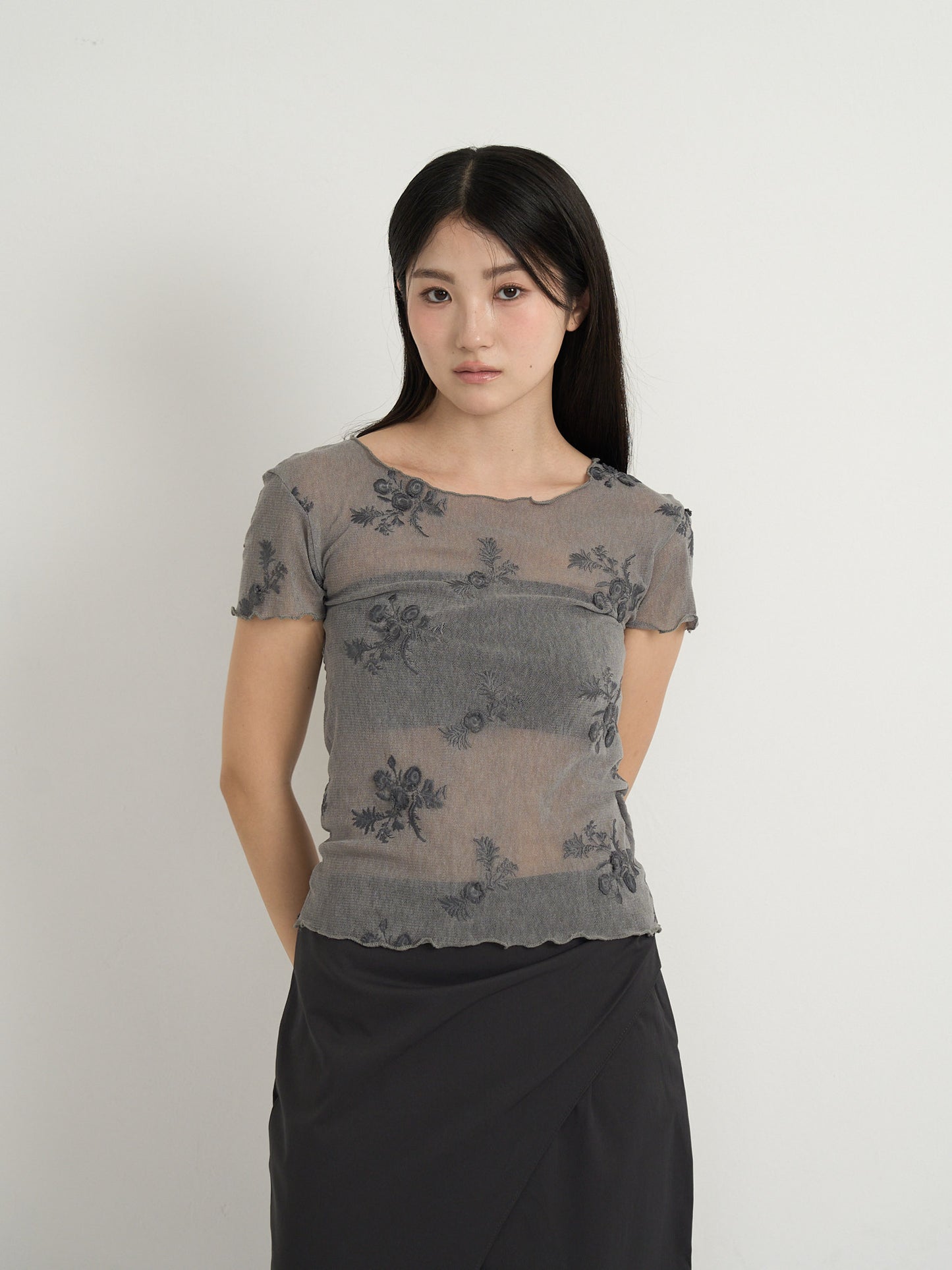 flower sheer tops