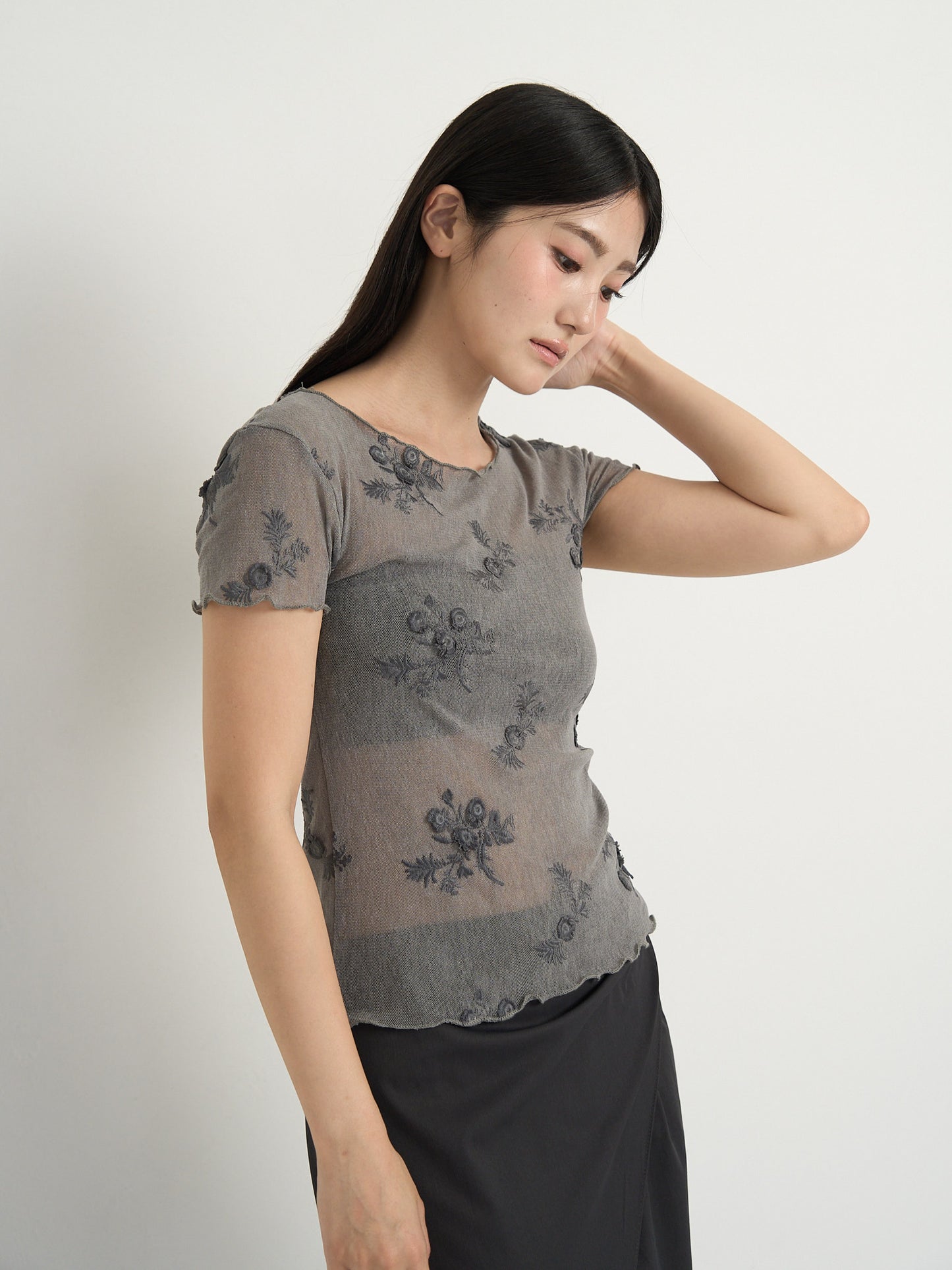flower sheer tops