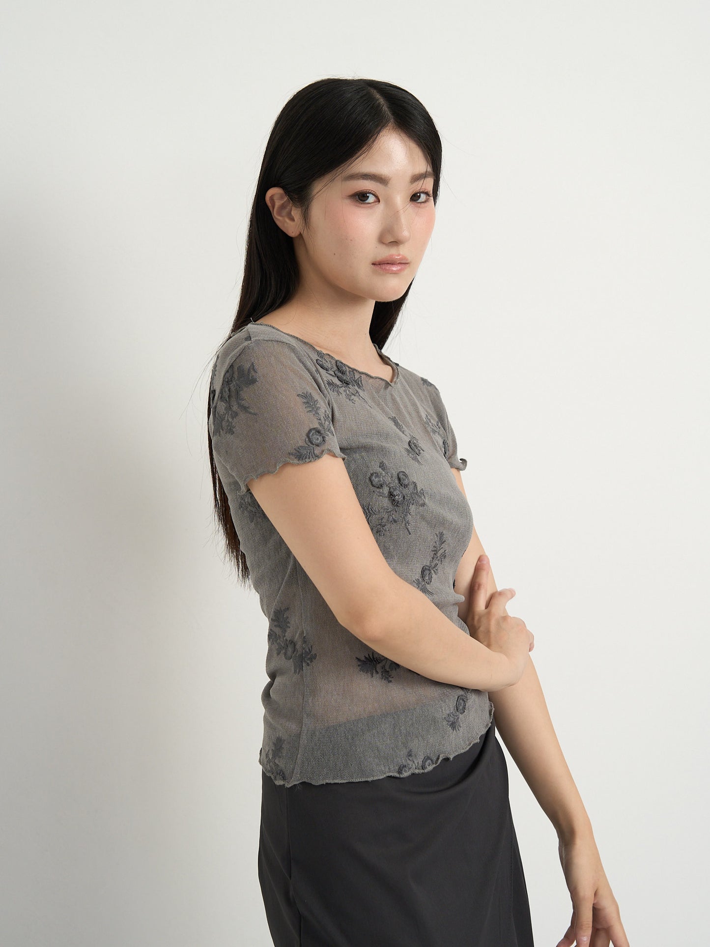 flower sheer tops