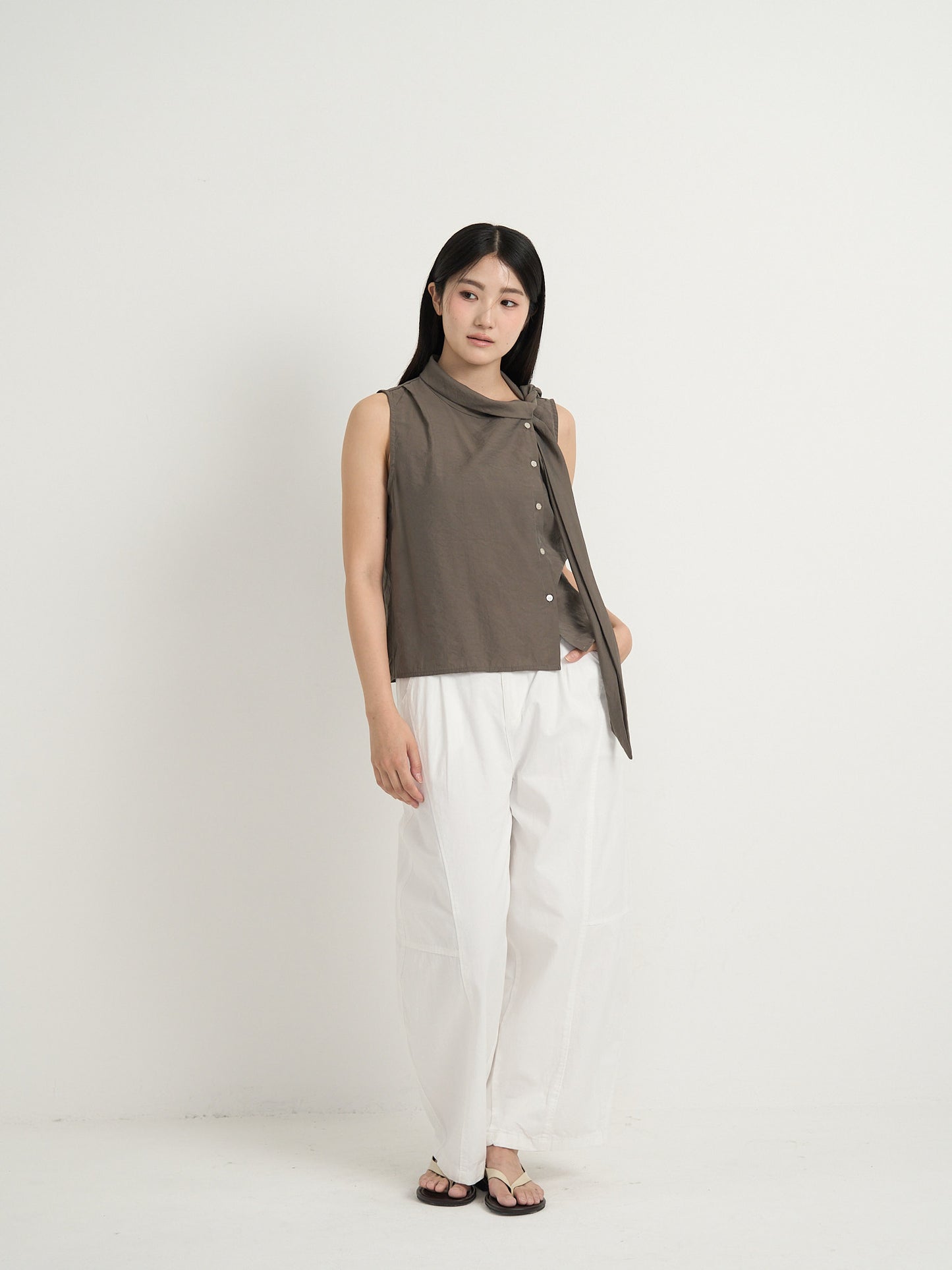 tie button blouse