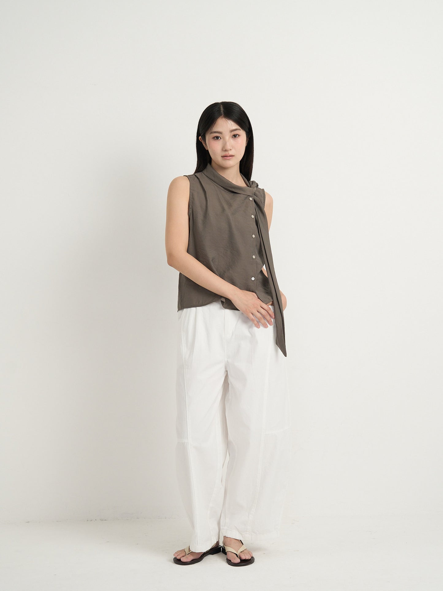 tie button blouse