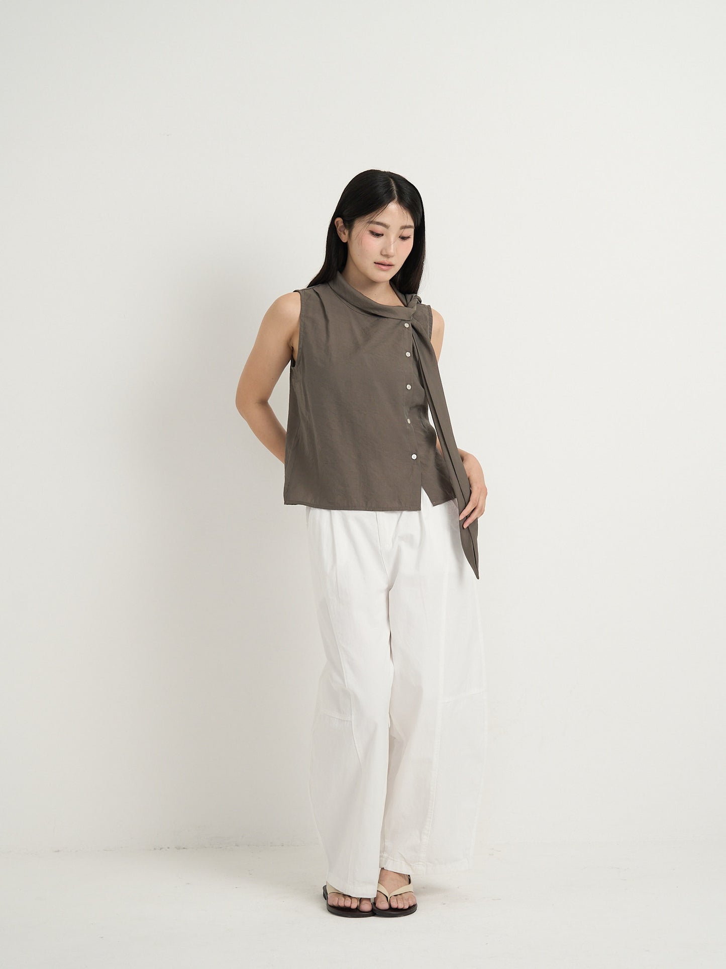 tie button blouse