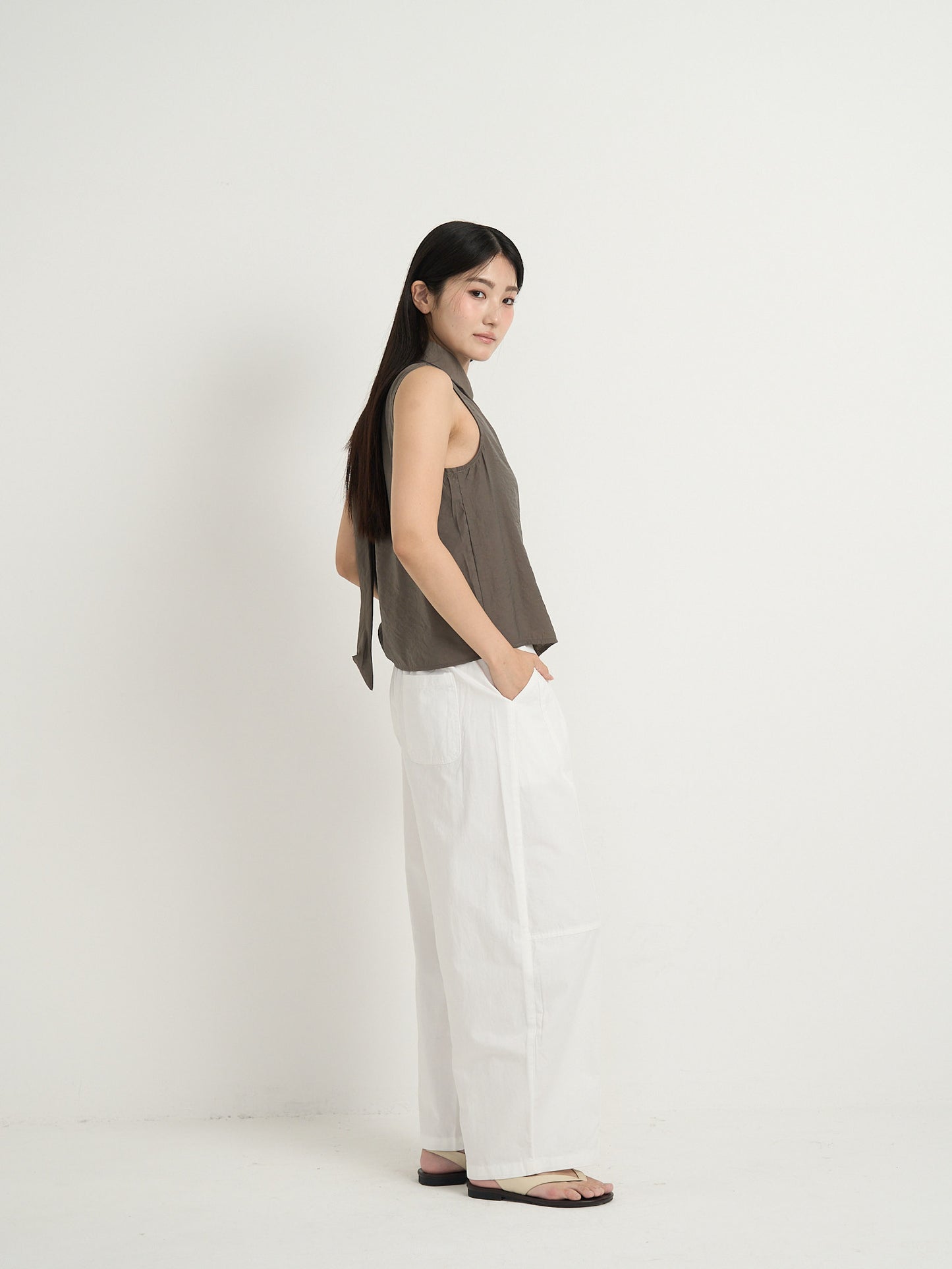 tie button blouse