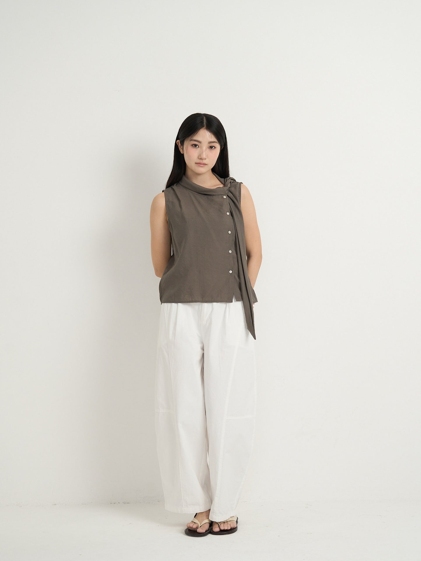 tie button blouse