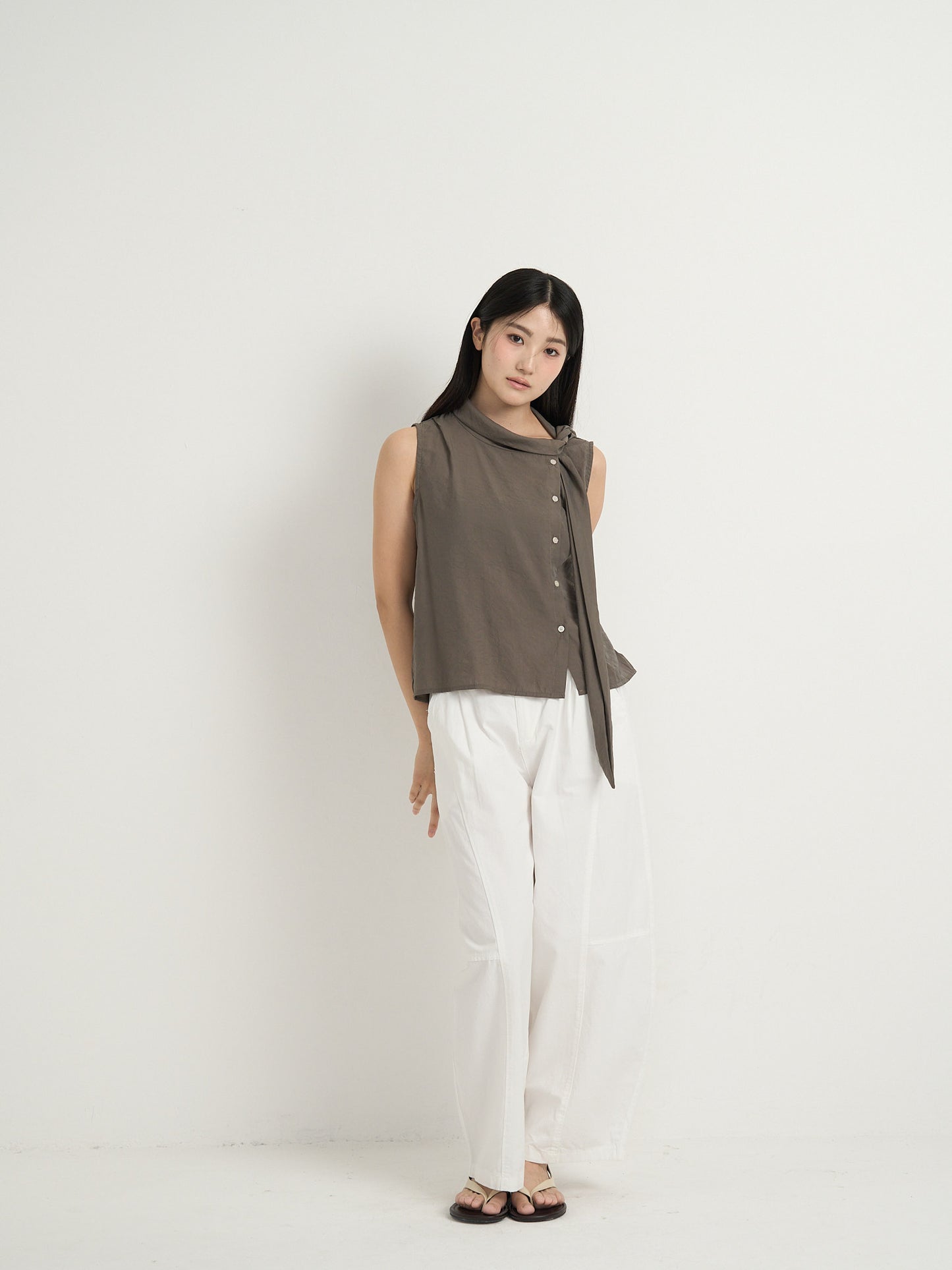 tie button blouse