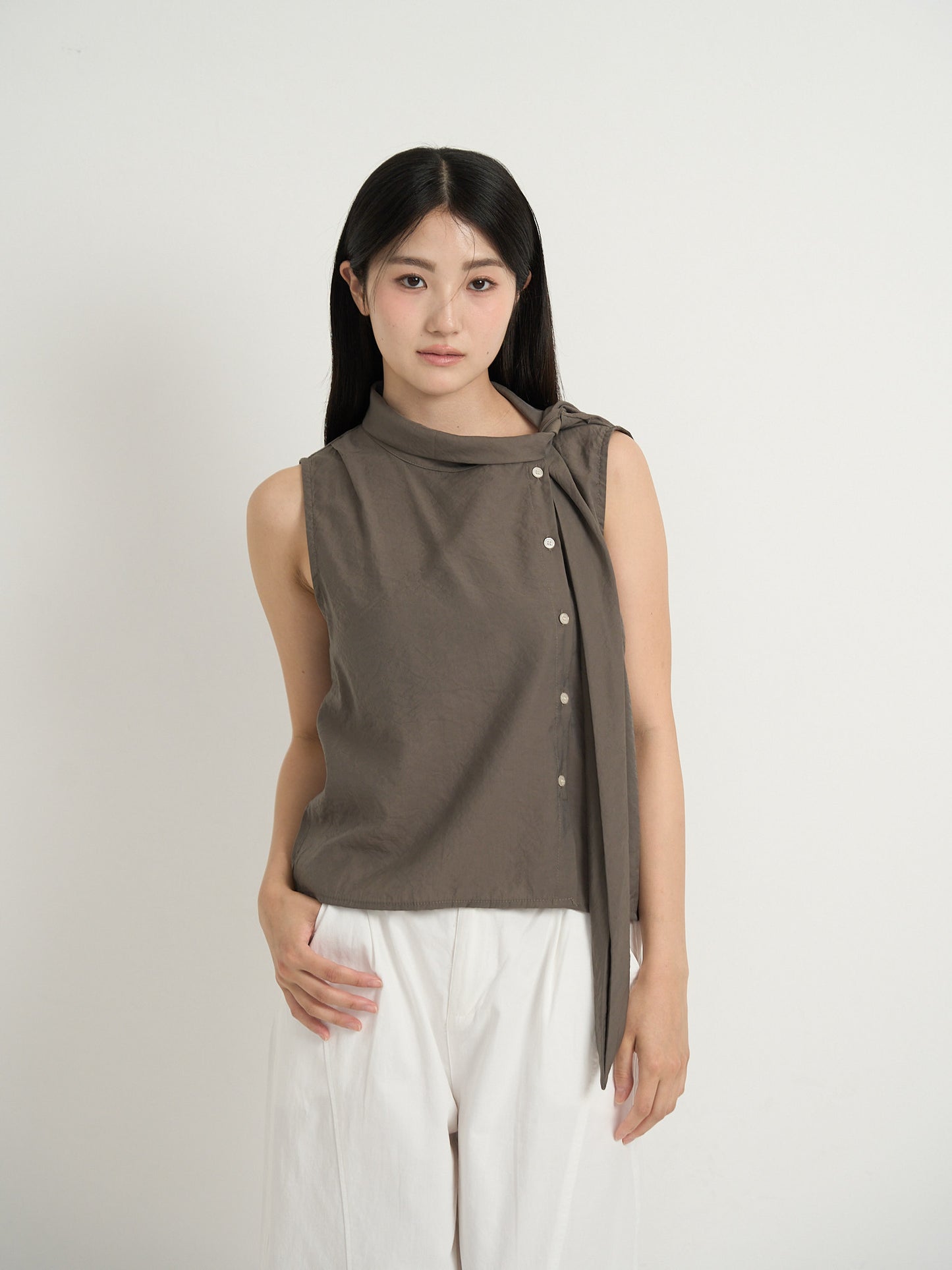 tie button blouse
