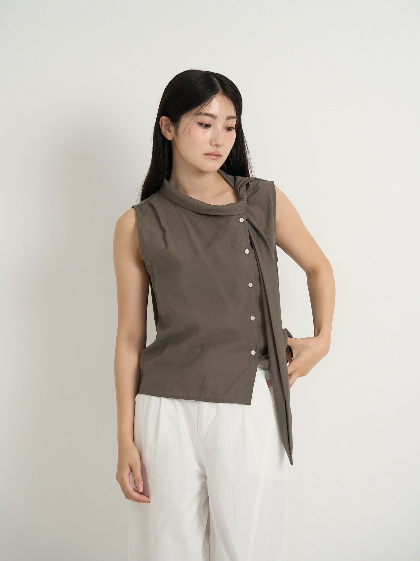 tie button blouse
