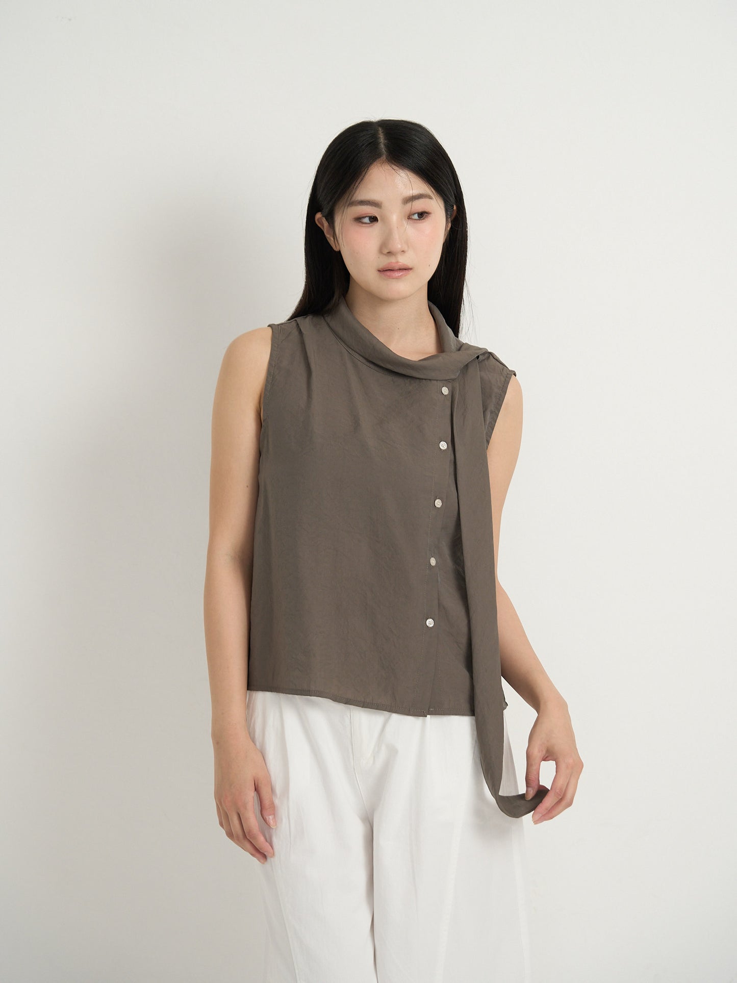 tie button blouse