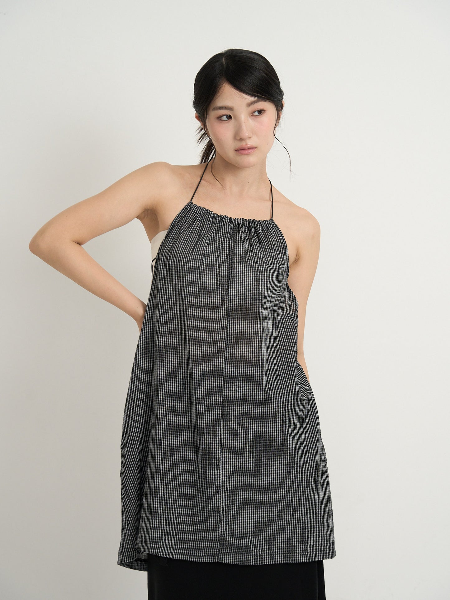 gingham mini one-piece