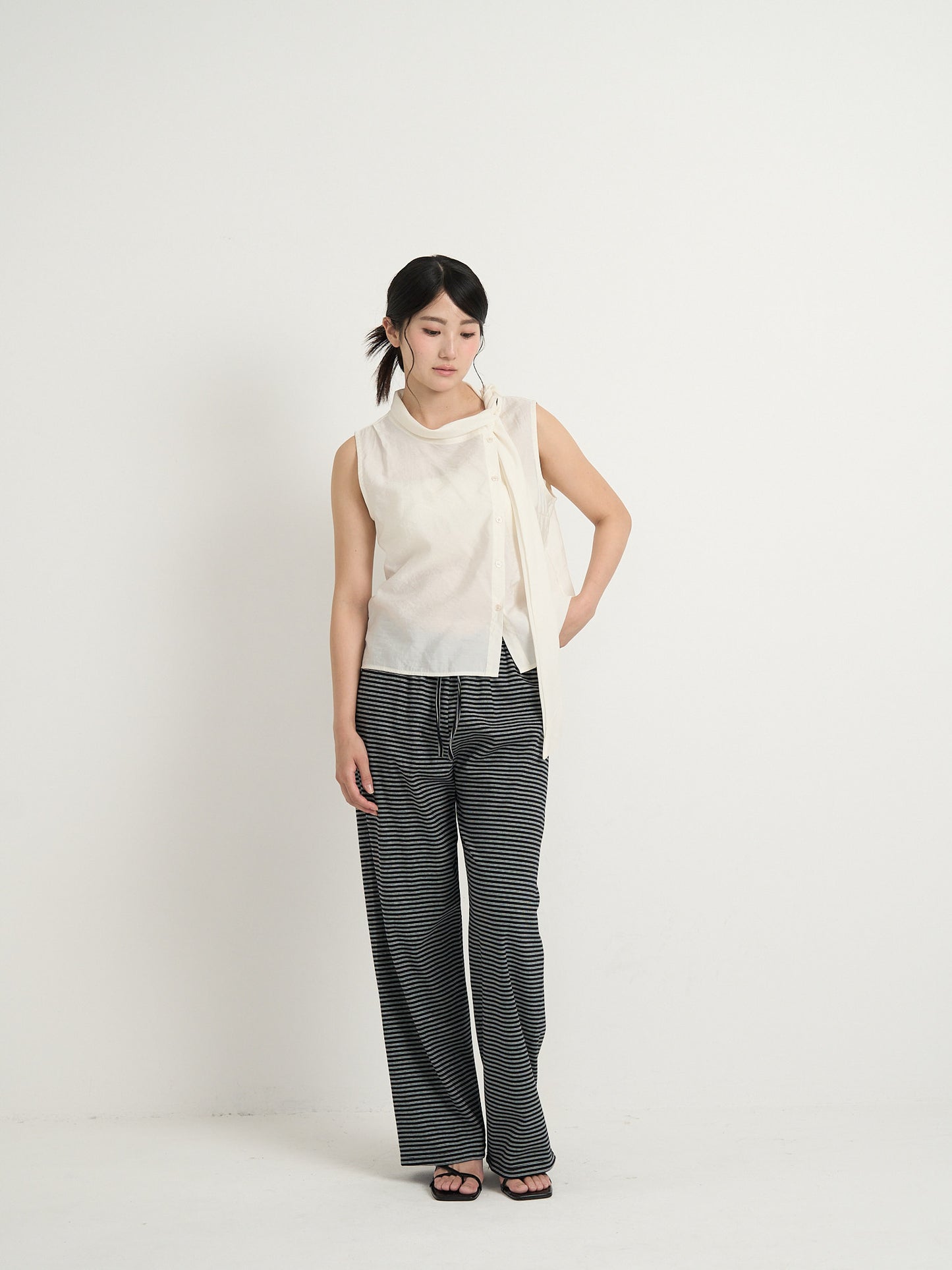 tie button blouse