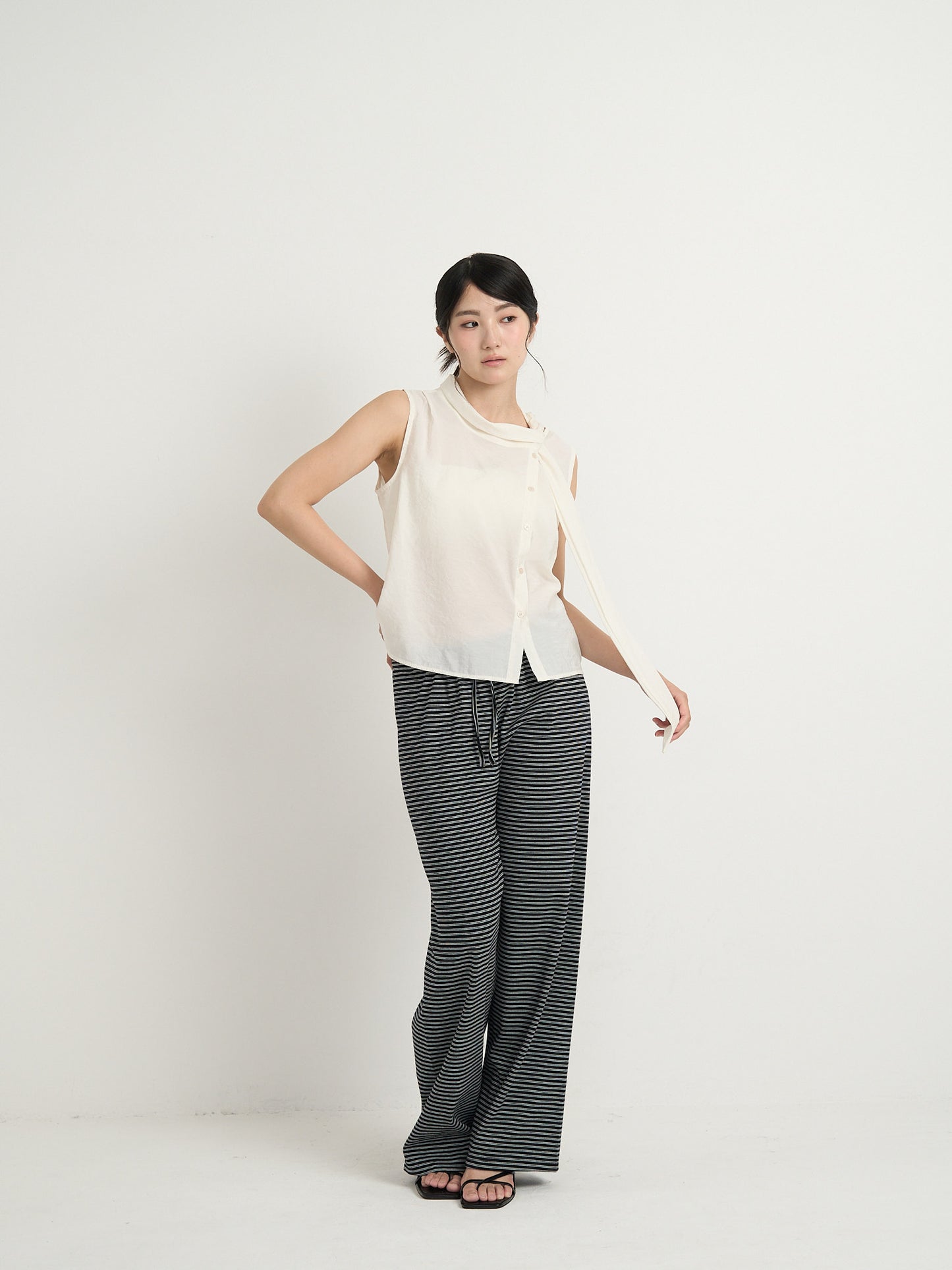 tie button blouse
