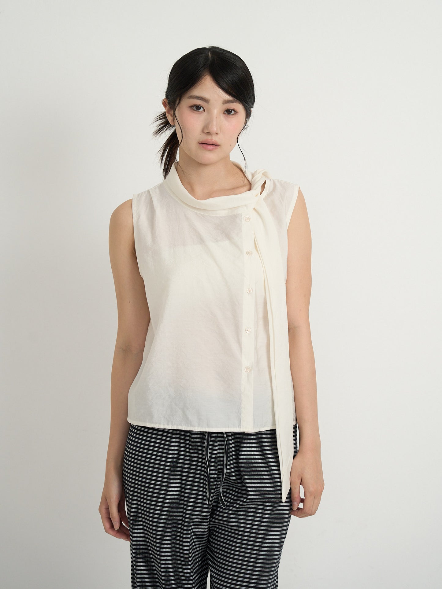 tie button blouse