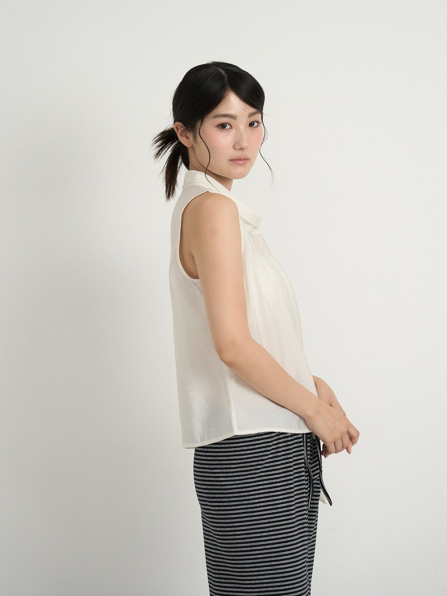 tie button blouse