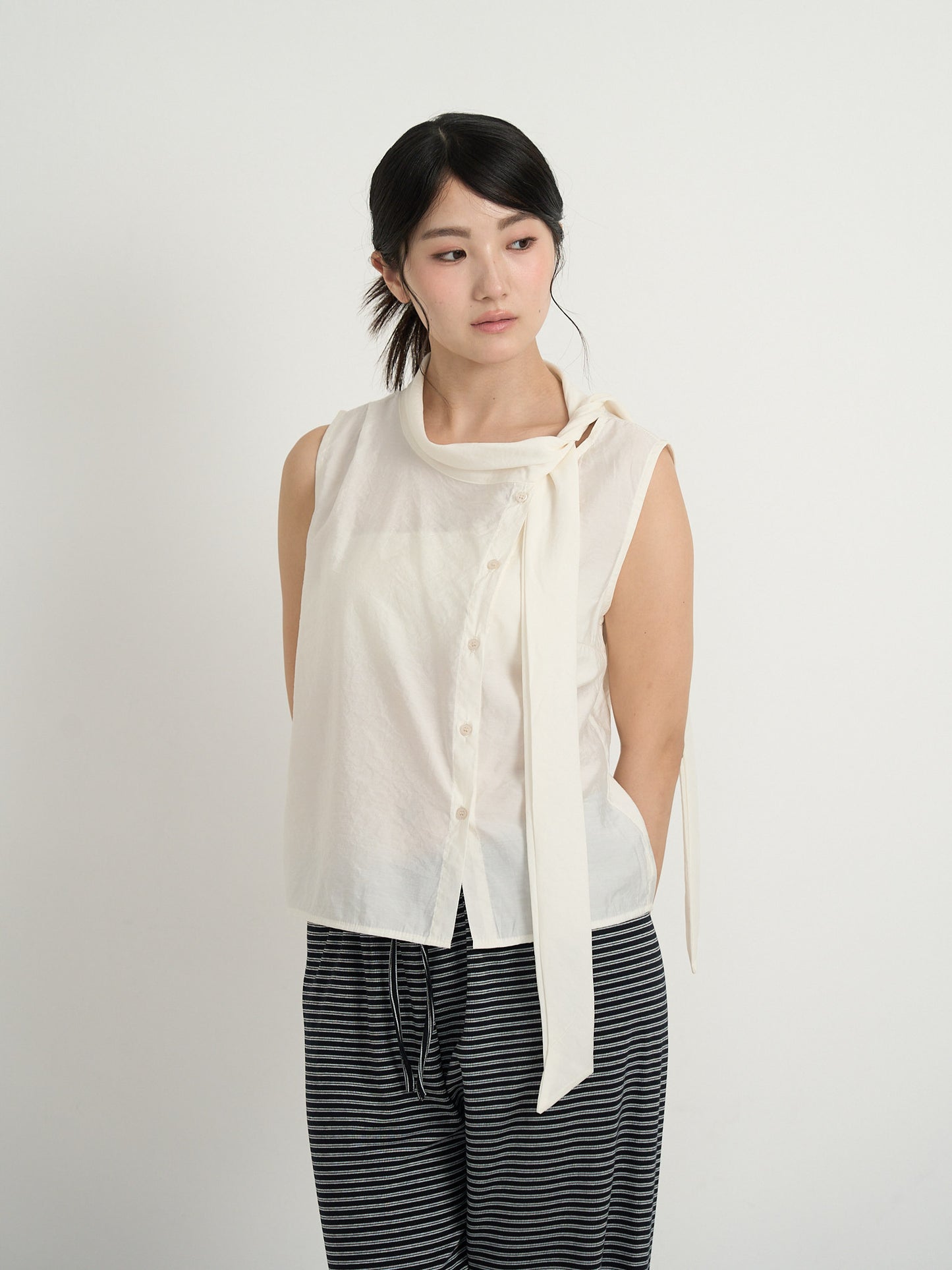 tie button blouse