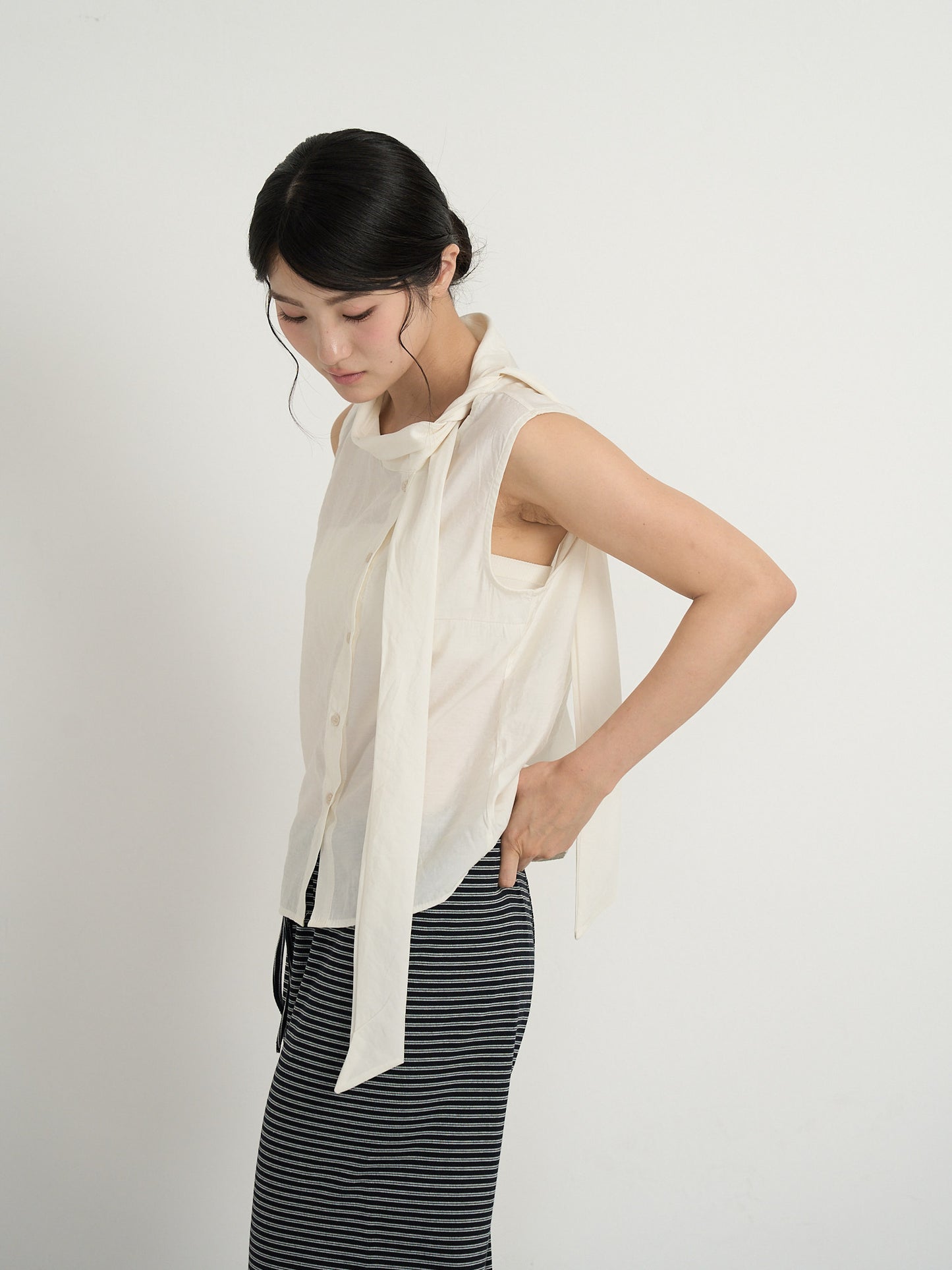 tie button blouse