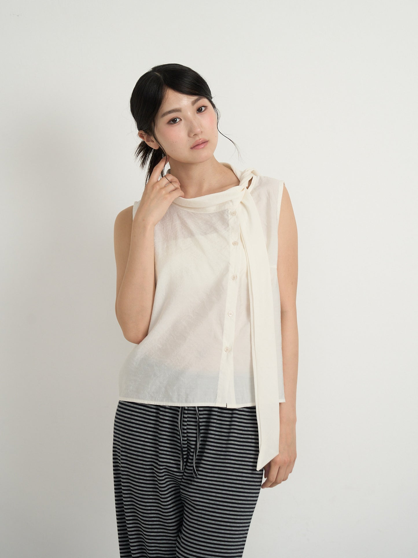 tie button blouse