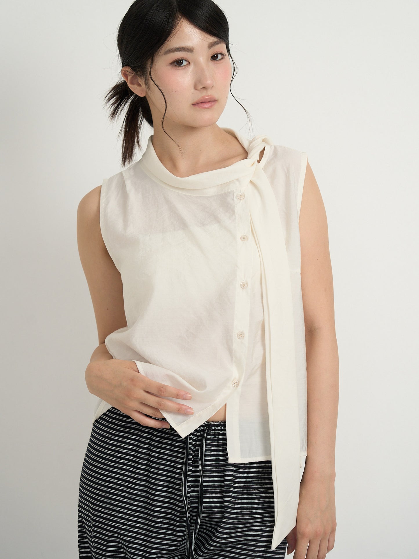tie button blouse