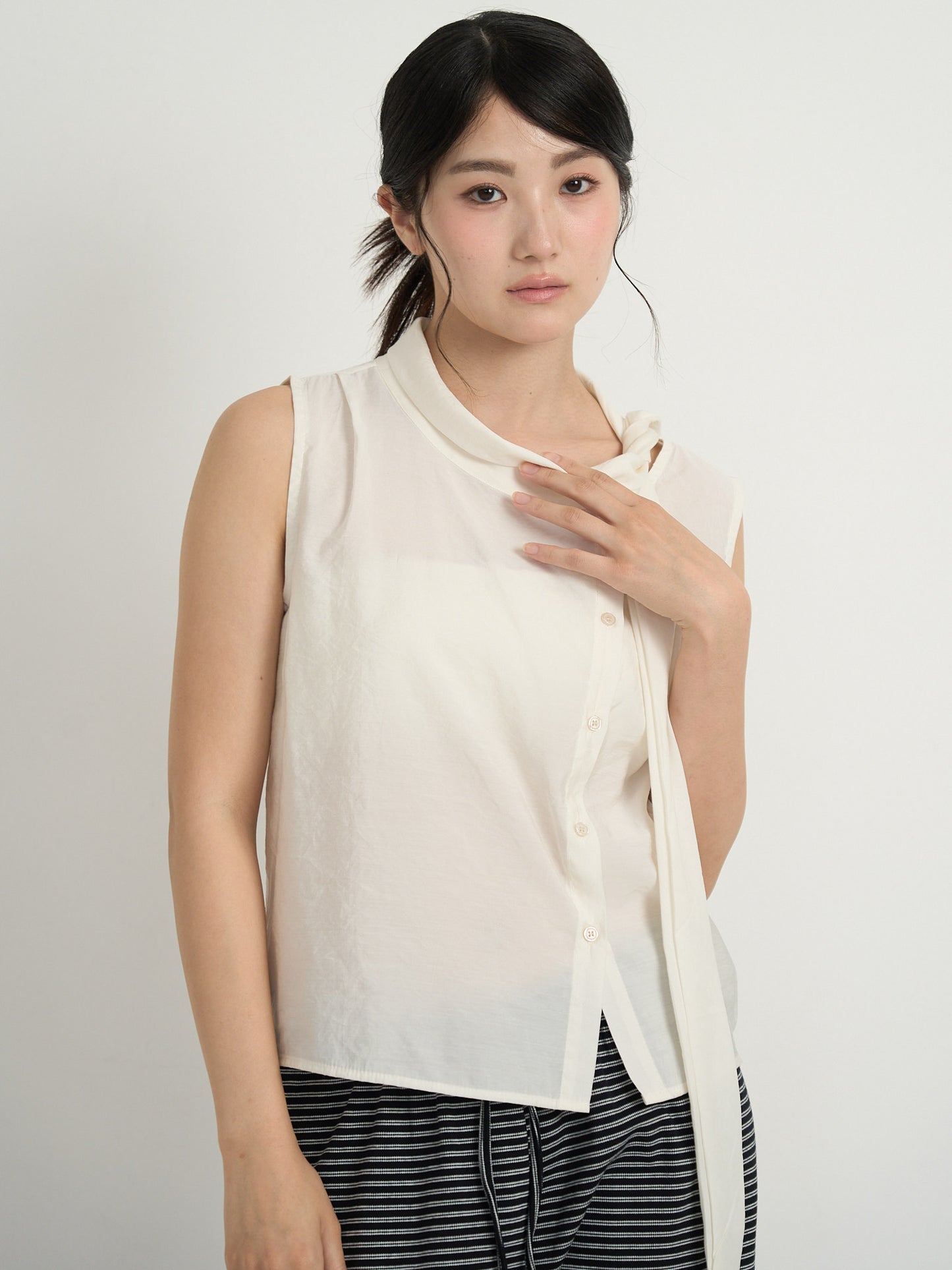 tie button blouse