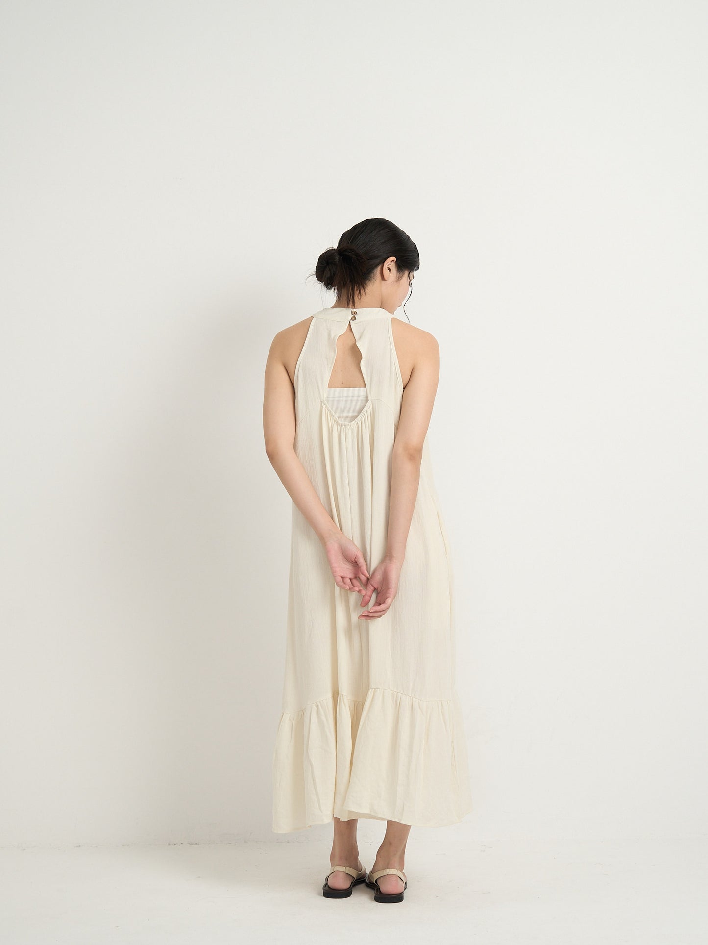 back open halter neck dress