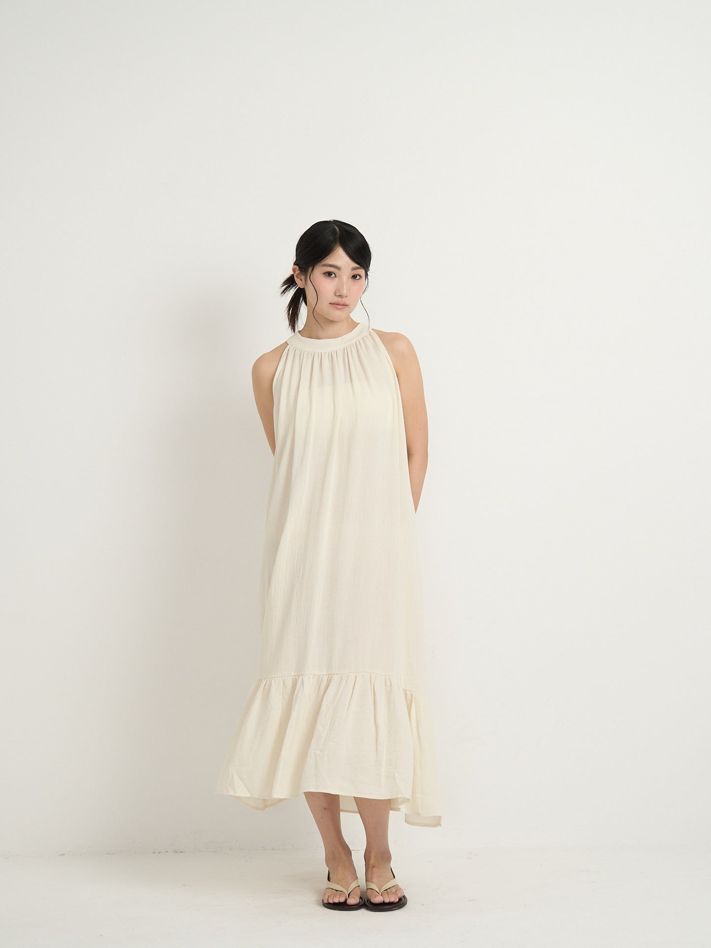 back open halter neck dress