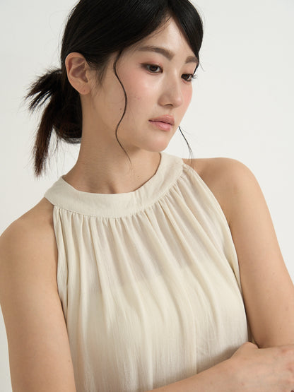back open halter neck dress
