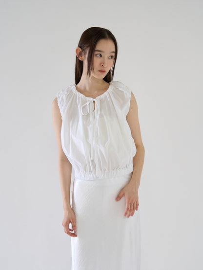 shirring sleeveless blouse