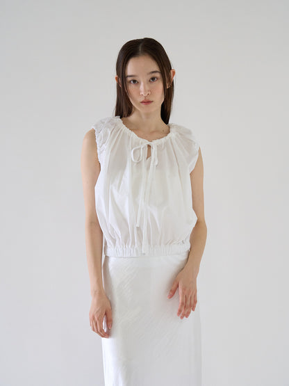 shirring sleeveless blouse