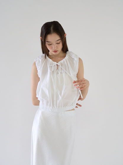 shirring sleeveless blouse